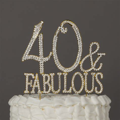 40 And Fabulous Cake Topper Gold 40th Birthday 40th Birthday