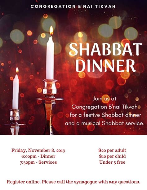 Shabbat Dinner | Congregation Bnai Tikvah - Conservative Synagogue in Deerfield, ILCongregation ...