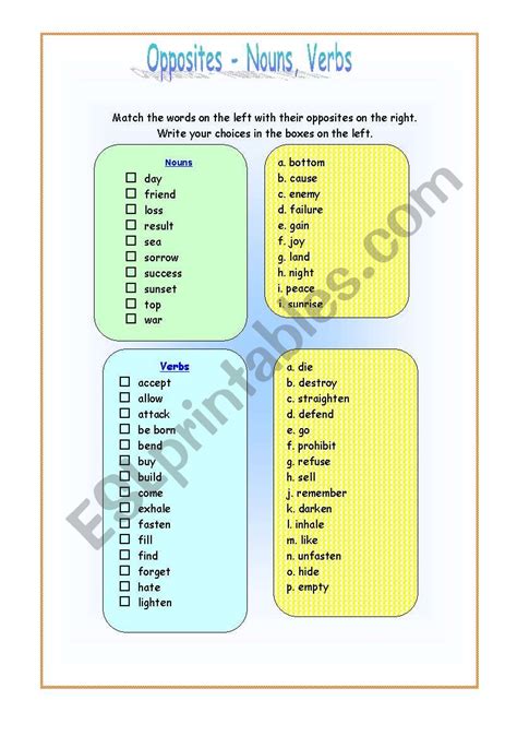 Opposites Esl Worksheet By Khcha