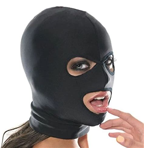 Buy Sex Spandex Blindfold Face Full Mask Spandex Mouth Opening Headgear Style