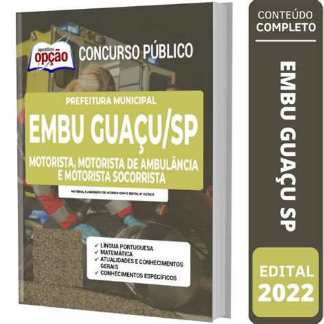 Apostila Embu Gua U Sp Motorista E Motorista De Ambul Ncia Shopee