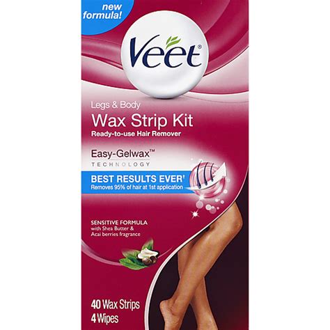 Veet® Ready To Use Sensitive Formula Wax Strip Kit Hair Remover 40 Ct