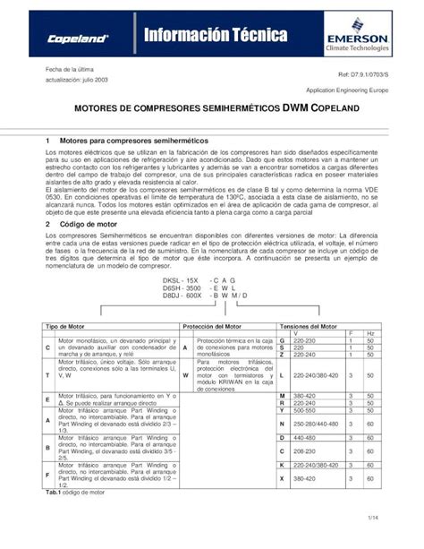 Pdf Informacion Tecnica Compresores Copeland Pdf Dokumen Tips