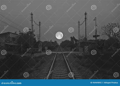 Black And White Image Of Nigh Scene Stock Photo Image Of Night Orbit