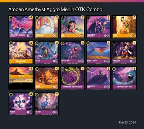 Amberamethyst Aggro Merlin Otk Combo Lorcana Deck Disney Lorcana