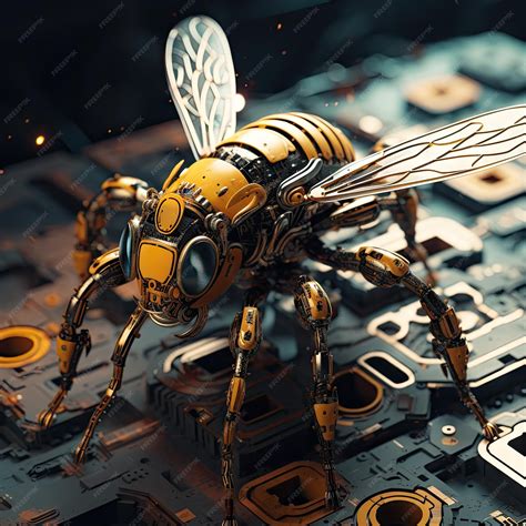 Premium Photo Cyberpunk Realism Stunning Depictions Of Bees In