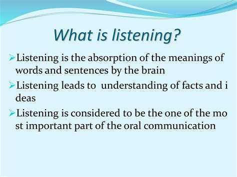 Difference Between Hearing And Listening Types Of Listening Ppt