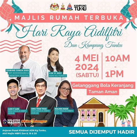 Rumah Terbuka Aidilfitri Dun Kampung Tunku My Selangor Your Digital