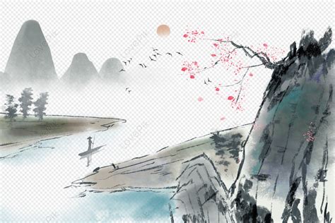 Chinese Style Ink Landscape Painting Light Painting Landscape Light