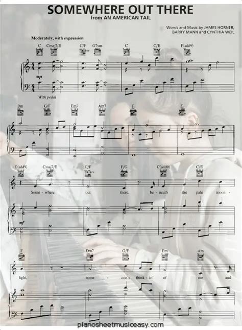 somewhere out there sheet music - C Major