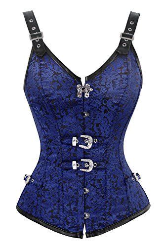 Kimring Women S Gothic Steampunk Brocade Overbust Corset Vest Spiral