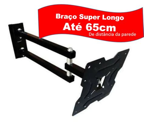 Suporte TV TRI Articulado Movimentos Braço Super Longo 49 OFF