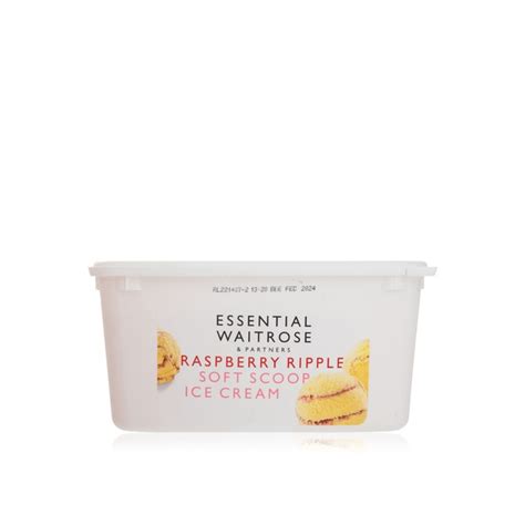 Waitrose Essential Raspberry Ripple Soft Scoop Ice Cream 2 Litre