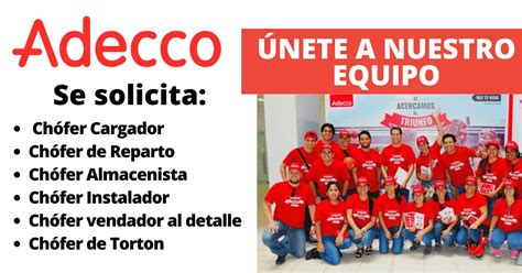 ADECCO EMPRESA DE RECURSOS HUMANOS REQUIERE CHÓFERES PARA DIFERENTES