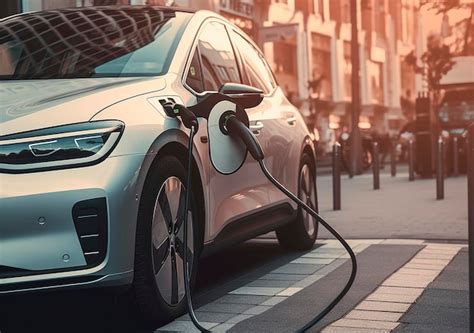 Premium Ai Image An Electric Car Plugged Into A Charging Station