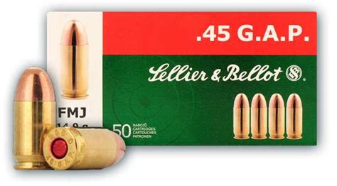 Sellier Bellot SB45GAP Handgun 45 GAP 230 Gr Full Metal Jacket FMJ