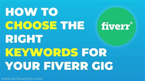 How To Choose The Right Keywords For Your Fiverr Gig Fiverr Course