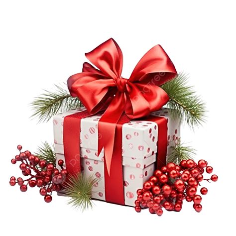 Composición Navideña Con Frutos Rojos Y Cajas De Regalo Con Lazos PNG