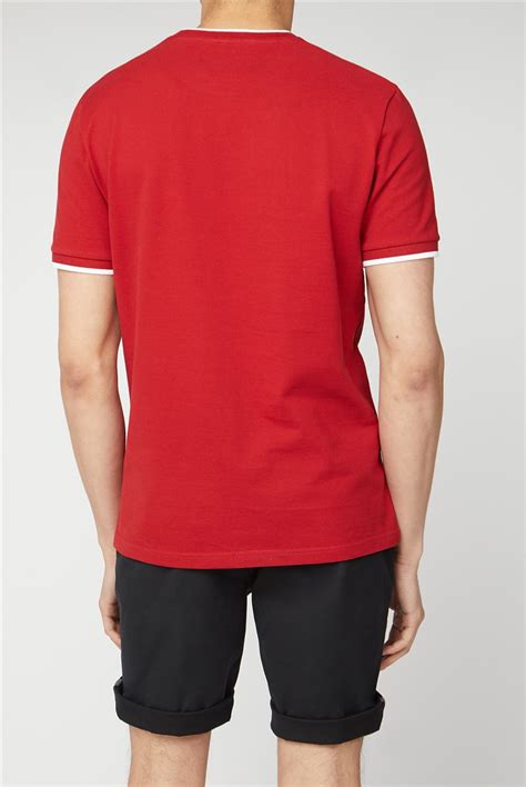 Ben Sherman Red Tipped Pique T Shirt Suitdirect Co Uk