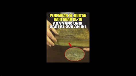 Penemuan Al Quran Dari Abad Ke 18 Di Inggris Shorts YouTube