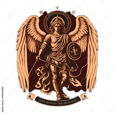 Saint Michael The Archangel Png Vector Sticker Stock Illustration