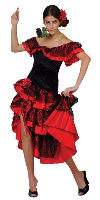 Spanish Senorita Ladies Fancy National Dress Party Salsa Flamenco