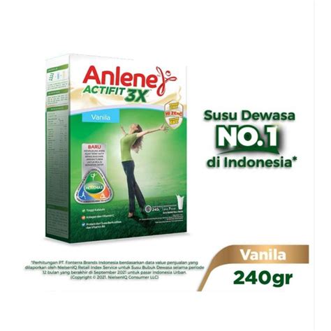 Jual Anlene Actifit X Hi Calcium Vanila G Shopee Indonesia