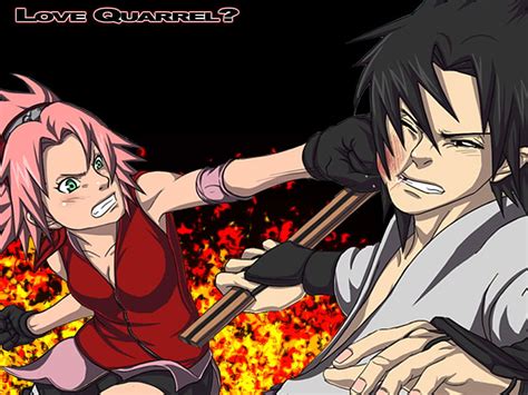 Sasusaku Fighting Sakura Naruto Anime Uchiha Haruno Sakura Haruno