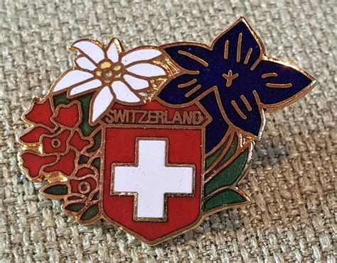 F Pin Switzerland Edelweiss Enzian Kaufen Auf Ricardo