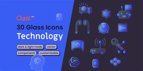 Free Technology Glass Icon Set Glassmorphism D By Coral Lab Figma