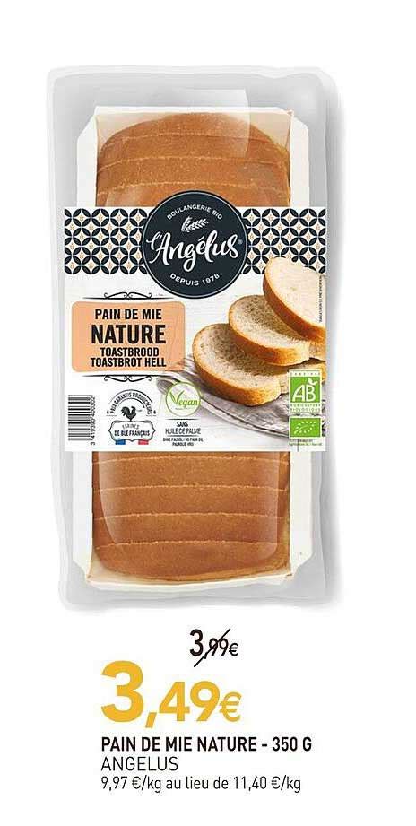 Promo Pain De Mie Nature Angelus 350 G chez NaturéO iCatalogue fr