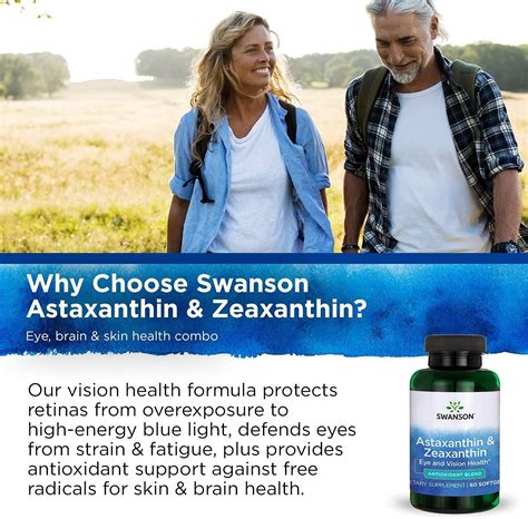 Swanson Astaxanthin Zeaxanthin 4mg Eye Health Supplement 60 Softgels