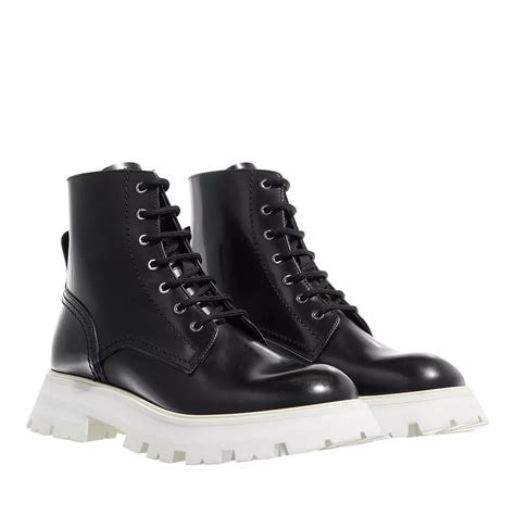 Alexander McQueen Boots Leather Black Hawthorn Stiefel