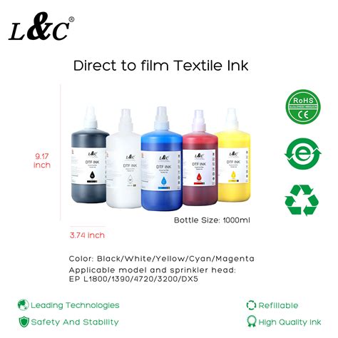 L C Factory Hot Sale Cmyk Textile Pigment Printing Super White Dtf Ink