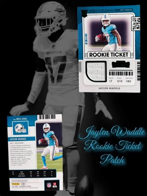 Panini Contenders Jaylen Waddle Rookie Patch N Rsv Jwa Eur