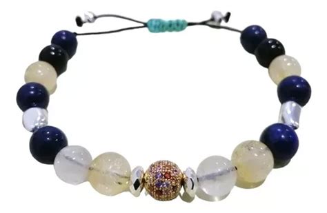 Pulsera Modelo Noche Estrellada Piedra Natural Citrino Cuotas Sin