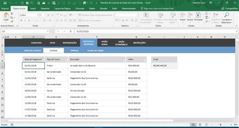 Planilhas Excel Controle De Gado De Corte Mercado Livre