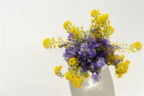 Spring Flowers In A Vase Top View Stock Photo Image Of Closeup