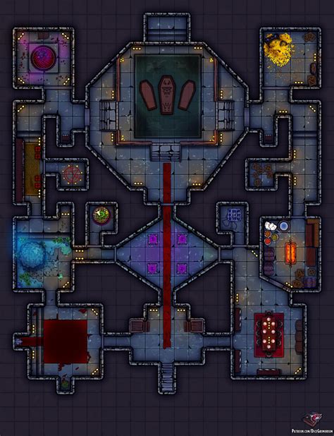 [oc][art] Vampire Lair Battle Map 23x30 R Dnd