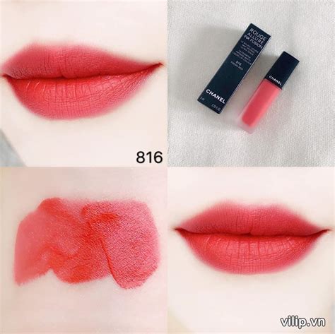 Son Kem Chanel 816 Fresh Red Allure Ink Fusion Màu Đỏ Cam Vilip