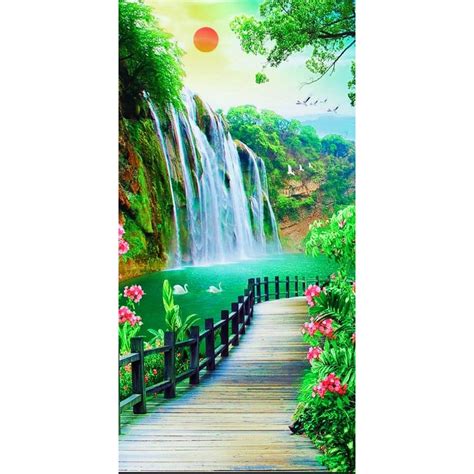 Jual Lukisan Hisan Dinding Air Terjun Plus Bingkai Shopee Indonesia