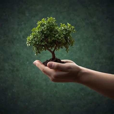 Uma Pessoa Segurando Uma Pequena Rvore Uma Planta Verde Em Suas