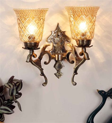 Buy Antique Brass Aluminium Wall Lights By Eliante By Jainsons Lights Online Uplight Wall