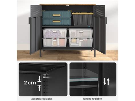 Songmics meuble de rangement buffet double porte aimantée avec