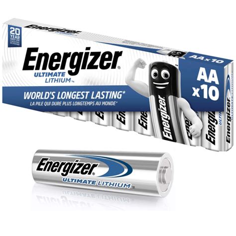 Energizer Ultimate Lithium AA Batteries L91 1 5V Pack Of 10