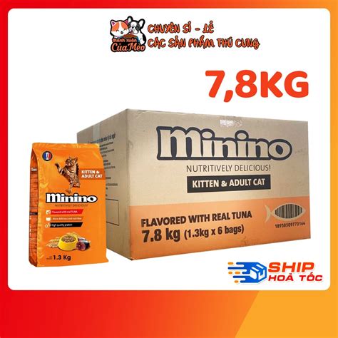 THÙNG 6 GÓI Thức Ăn Cao Cấp MININO Dành Cho Mèo Mọi Lứa Tuổi Vị Cá