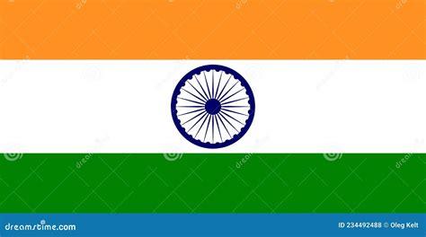 Drapeau Indien Couleurs Et Proportions Originales Illustration