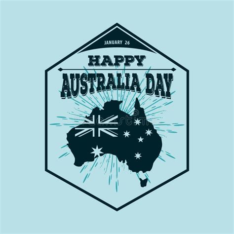 Happy Australia Day Blue Label Poster Or Banner Design Concept Vector