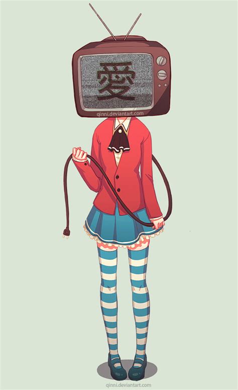 Love by Qinni on deviantART | Tv head, Object heads, Cartoon art styles