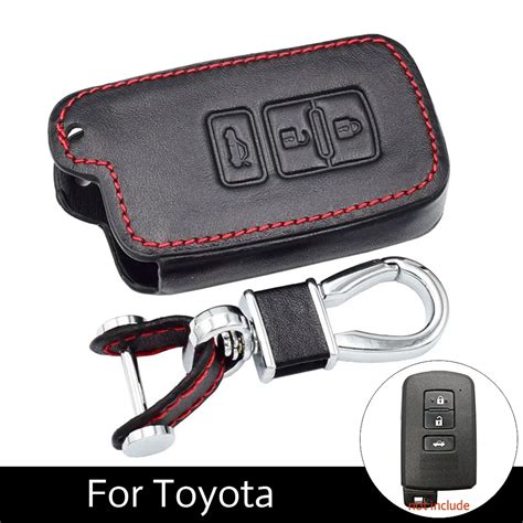 Atobabi Genuine Leather Buttons Key Cases Fob Cover For Toyota Camry